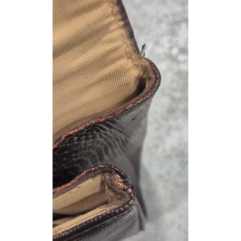 THE SPEAKEASY SIREN Vintage Mid-Century Oxblood Reptile-Texture Envelope Clutch
